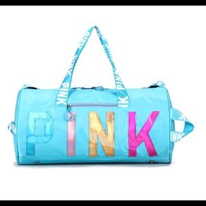 Baby Blue PINK duffle bag